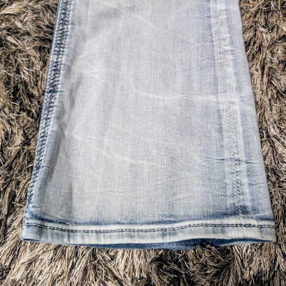 SOLD Rock Revival Raven Light Wash Distressed Bootcut Jeans Size 28 NEW Low Rise - Picture 14 of 16